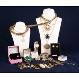 SELECTION OF COSTUME JEWELLERY and THREE LADY'S WRISTWATCHES