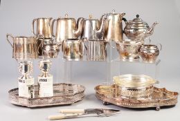 SELECTION OF ELECTROPLATED ITEMS including two entree dishes, two galleried trays, serving and other