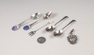 PAIR OF SILVER AND ENAMELLED MASONIC TEASPOONS, 'Timperley Lodge 3555 Ladies Festival 1925 and