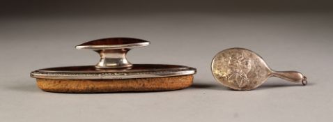 INTER-WAR YEARS SILVER AND TORTOISESHELL NAIL BUFFER, Birmingham 1925, and a SILVER MINIATURE HAND