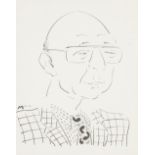 MARC (TWENTIETH CENTURY) PEN AND INK CARICATURE Quarter length portrait of Gerald Kaufman