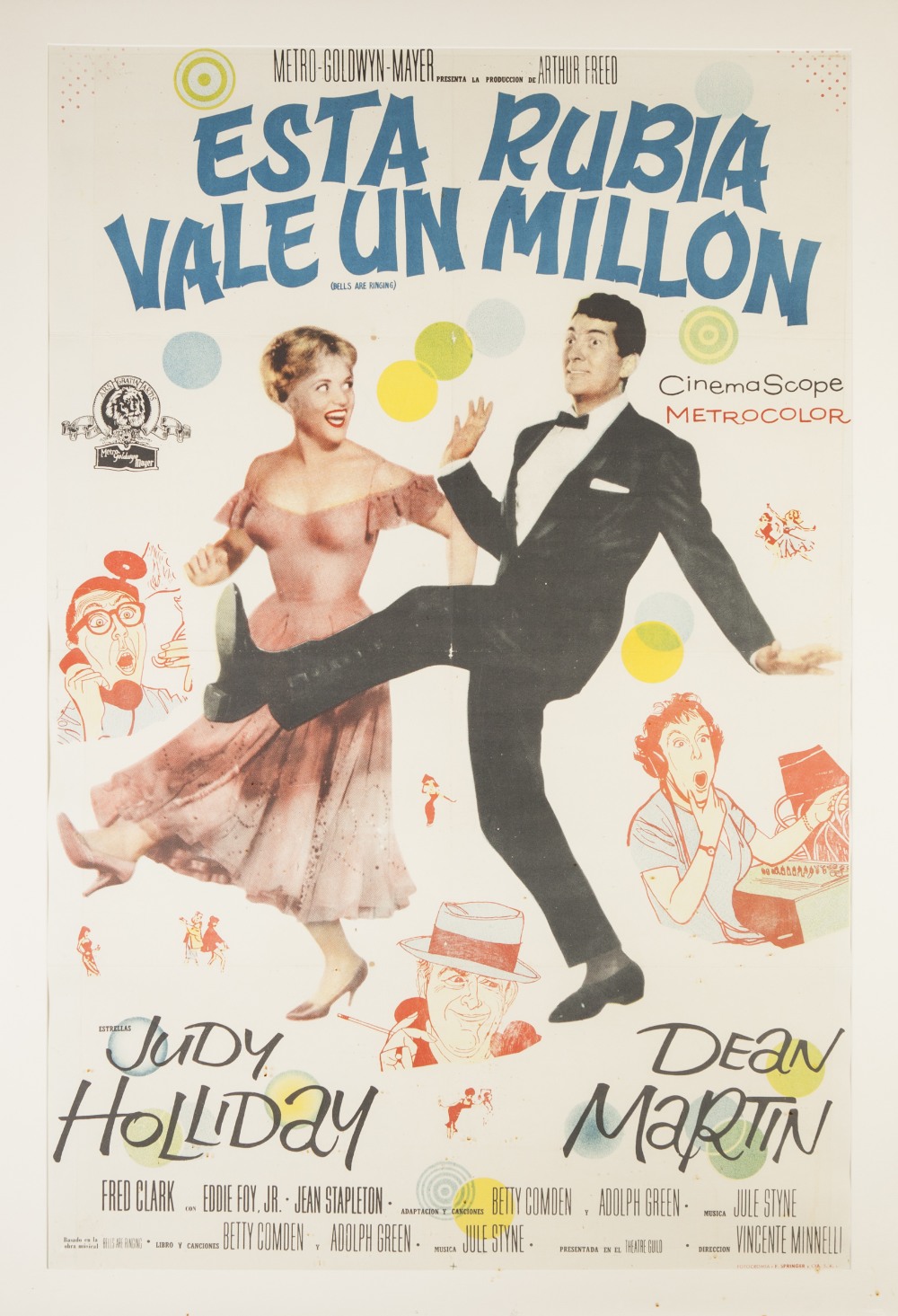 ESTA RUBIA VALE UN MILLION (BELLS ARE RINGING) M.G.M. 1960 Argentinian one sheet, 42" x 27 1/2", - Image 2 of 2