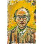 JOHN RANDALL BRATBY (20th Century) OIL PAINTING Head and shoulders portrait of Sir Gerald Kaufman