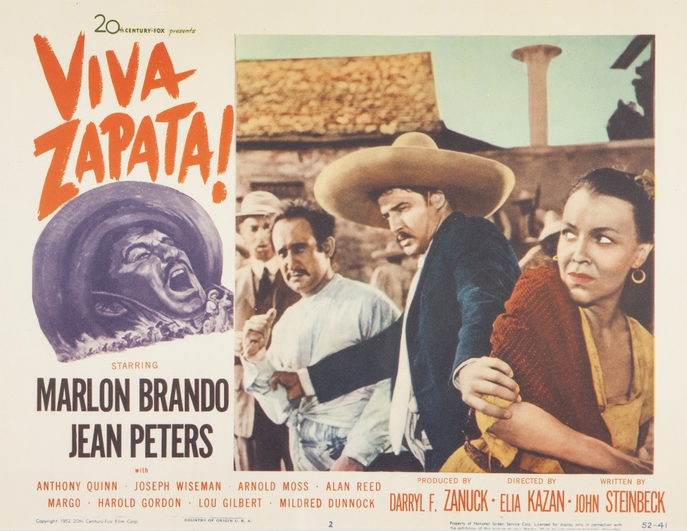 VIVA ZAPATA 20th CENTURY FOX 1952, lobby card set of eight, 10 1/2" x 13 3/4", featuring Marlon - Image 6 of 8