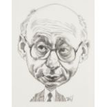 TROG (b.1924) PEN AND INK CARICIATURE Shoulder portrait of Gerald Kaufman Signed And another,