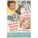 SMALL TOWN GIRL M.G.M. 1953 US one sheet, 41" x 26 1/2", featuring Jane Powell and Farley Granger,