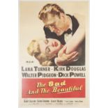 THE BAD AND THE BEAUTIFUL 1952 M.G.M. US ONE SHEET, 41" x 27", featuring Lana Turner, Kirk