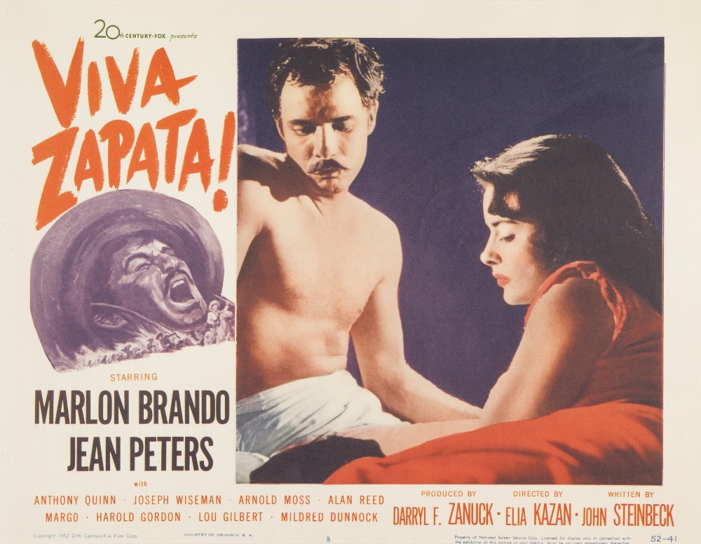 VIVA ZAPATA 20th CENTURY FOX 1952, lobby card set of eight, 10 1/2" x 13 3/4", featuring Marlon - Image 3 of 8