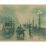 ARTHUR DELANEY ARTIST SIGNED LIMITED EDITION COLOUR PRINT Bygone Liverpool street scene with Liver