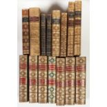 FINE BINDINGS, GEORGE ELIOT'S WORKS - eight titles over seven volumes, bound in half leather, with
