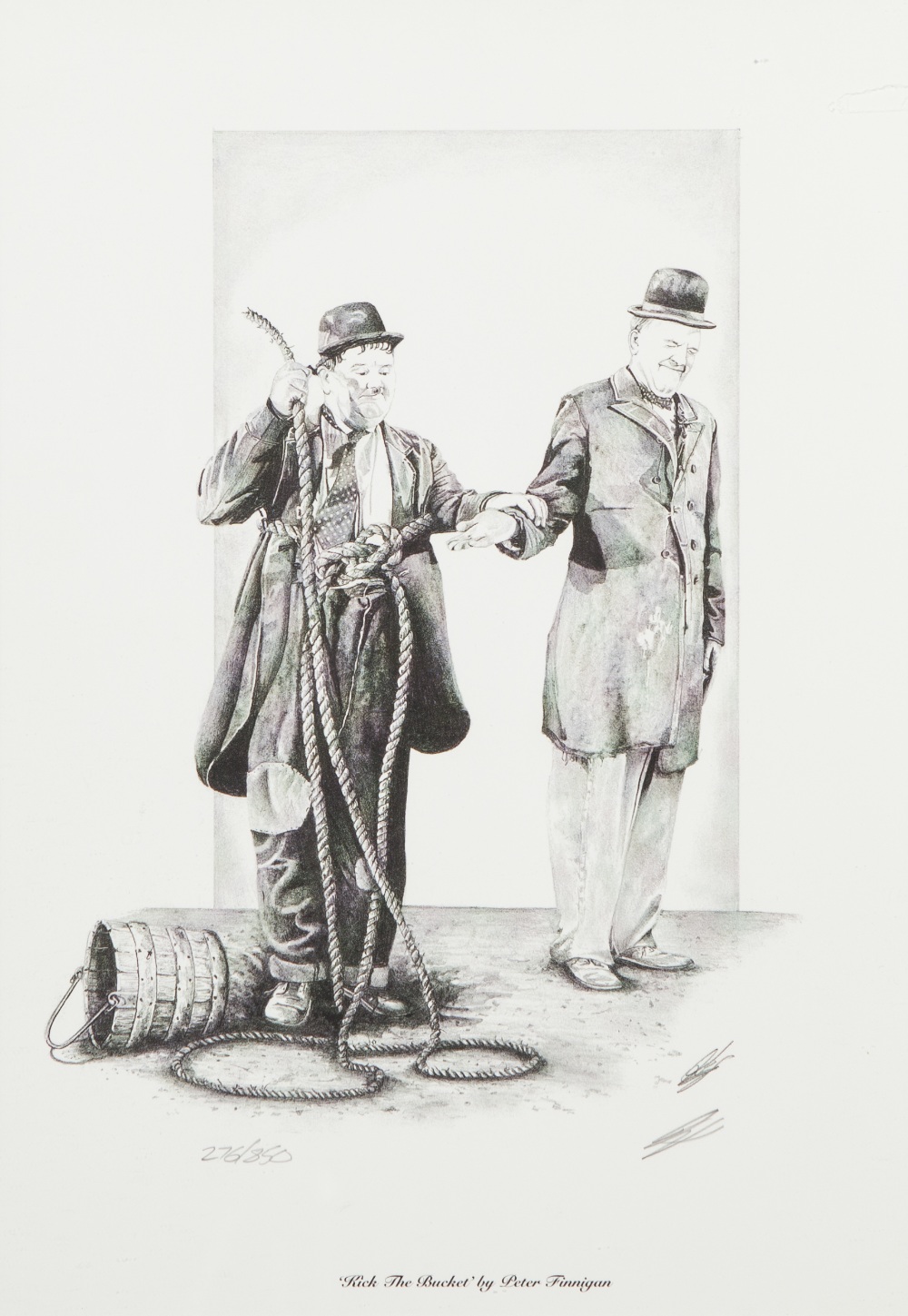 PETER FINNINGAN (CONTEMPORARY) FIVE ARTIST SIGNED LIMITED EDITION PRINTS 'Laurel & Hardy' black - Image 5 of 6