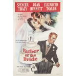 FATHER OF THE BRIDE 1950 M.G.M. US one sheet, 41 1/2" x 26 3/4", featuring Spencer Tracy, Joan