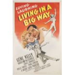 LIVING IN A BIG WAY 1947 M.G.M. US one sheet, 41" x 27" featuring Gene Kelly and Marie McDonald,