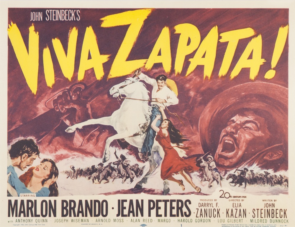 VIVA ZAPATA 20th CENTURY FOX 1952, lobby card set of eight, 10 1/2" x 13 3/4", featuring Marlon