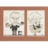 GOBLIN? (TWENTIETH CENTURY) PEN AND WASH Two caricatures, 'Harmony' and Lloyd George' signed 9 ¼"