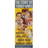 THE STORY OF THREE LOVES M.G.M. 1953 US insert, 35 1/2" x 13 1/2", featuring Kirk Douglas and Leslie