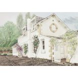 DAVID J GIBBONS (20th Century) WATERCOLOUR DRAWING View of the Manchester residence of Sir Gerald
