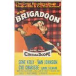BRIGADOON 1954 M.G.M. US ONE SHEET, 41" x 26 1/2" featuring Gene Kelly, Van Johnson, Cyd Charisse,
