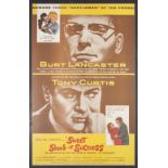 SWEET SMELL OF SUCCESS 1957, United Artists US one sheet, 39" x 25" (sight) featuring Burt Lancaster