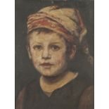 UNATTRIBUTED (NINETEENTH CENTURY) OIL PAINTING ON CANVAS Shoulder length portrait of a young boy