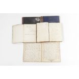 VARIOUS HAND WRITTEN MANUSCRIPT ITEMS, including; an accountants cash book circa mid Victorian,