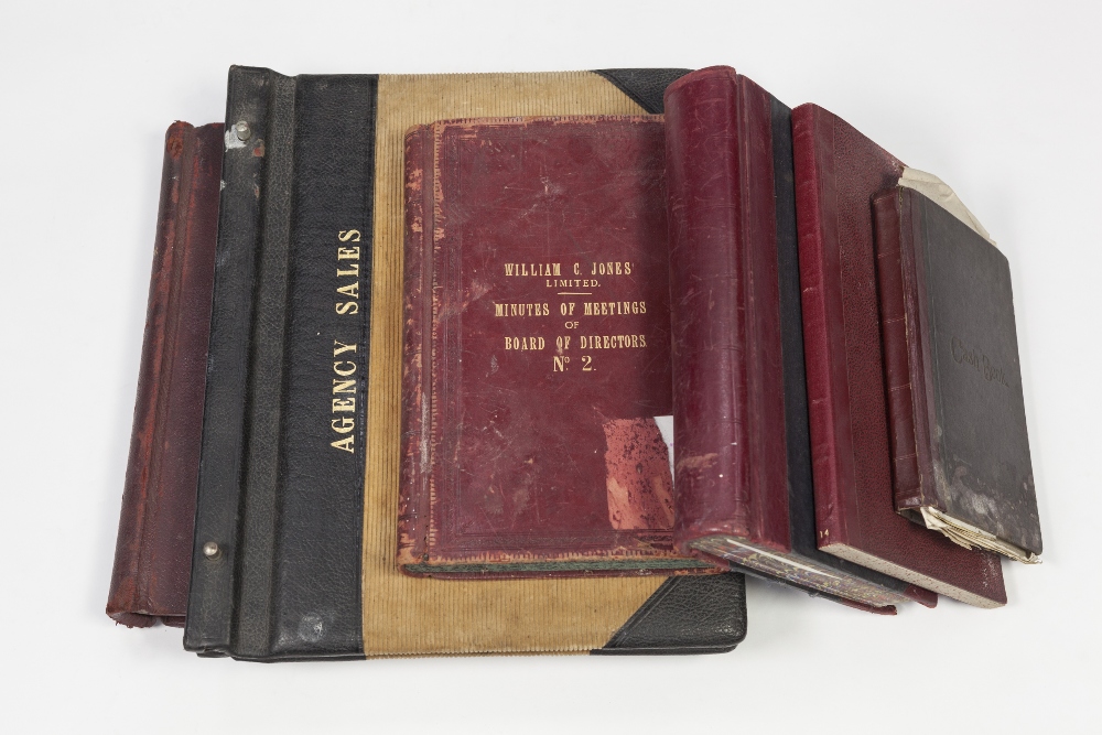 VARIOUS HAND WRITTEN ITEMS, LEDGERS, ACCOUNTS, etc,.. including; a LARGE LEATHER MINUTES OF