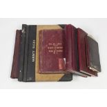 VARIOUS HAND WRITTEN ITEMS, LEDGERS, ACCOUNTS, etc,.. including; a LARGE LEATHER MINUTES OF