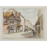 G. ROSE WATERCOLOUR 'King Street, Knutsford' 9 1/4" x 13" (23.5cm x 33cm) G. ROSE OIL PAINTING ON