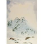 DAVID NEVILLE LIMITED EDITION COLOUR PRINT Mountains in snow (28/650) 19" x 13" (48.3cm x 33cm)