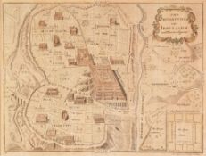 ANTIQUE HAND COLOURED MAP OF THE ANCIENT CITY OF JERUSALEM BY H. GAVIN, EDINBURGH, 6 ½" x 9" (16.5cm
