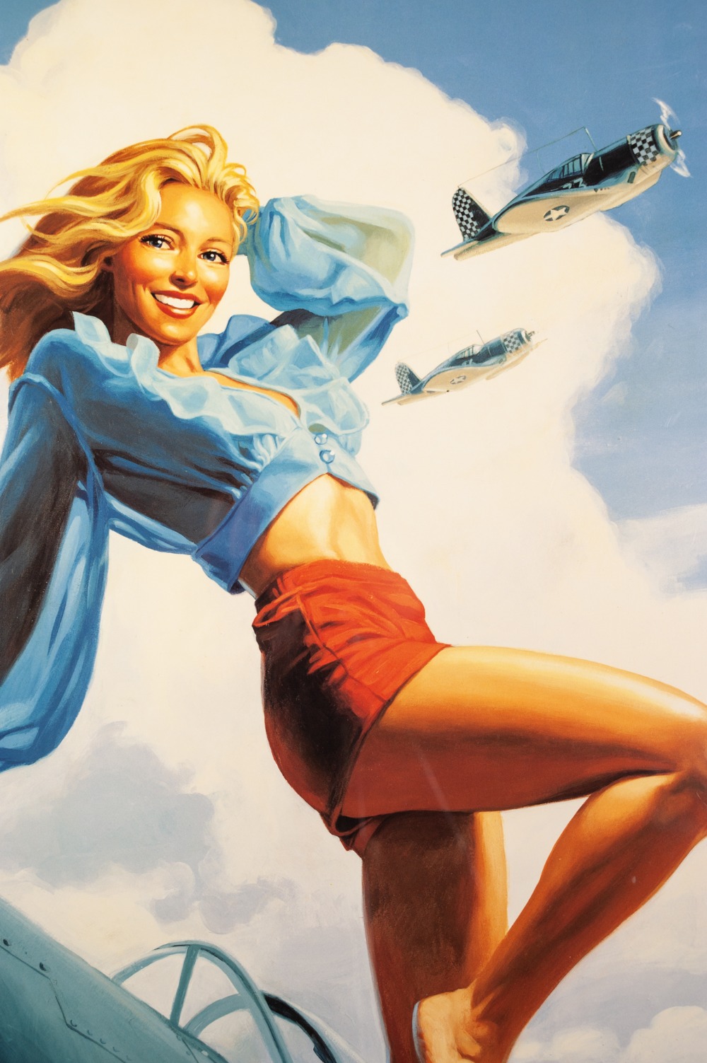 AFTER GREG HILDEBRANDT AMERICAN WWII ART PRINT COLOUR POSTER 'Bombs Away' 35" x 23" (89cm x 58.5cm) - Image 2 of 3