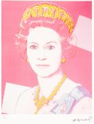 ANDY WARHOL (AMERICAN 1928 - 1987) COLOURED LITHGRAPHIC PRINT ON ARCHES PAPER 'Queen Elizabeth II'