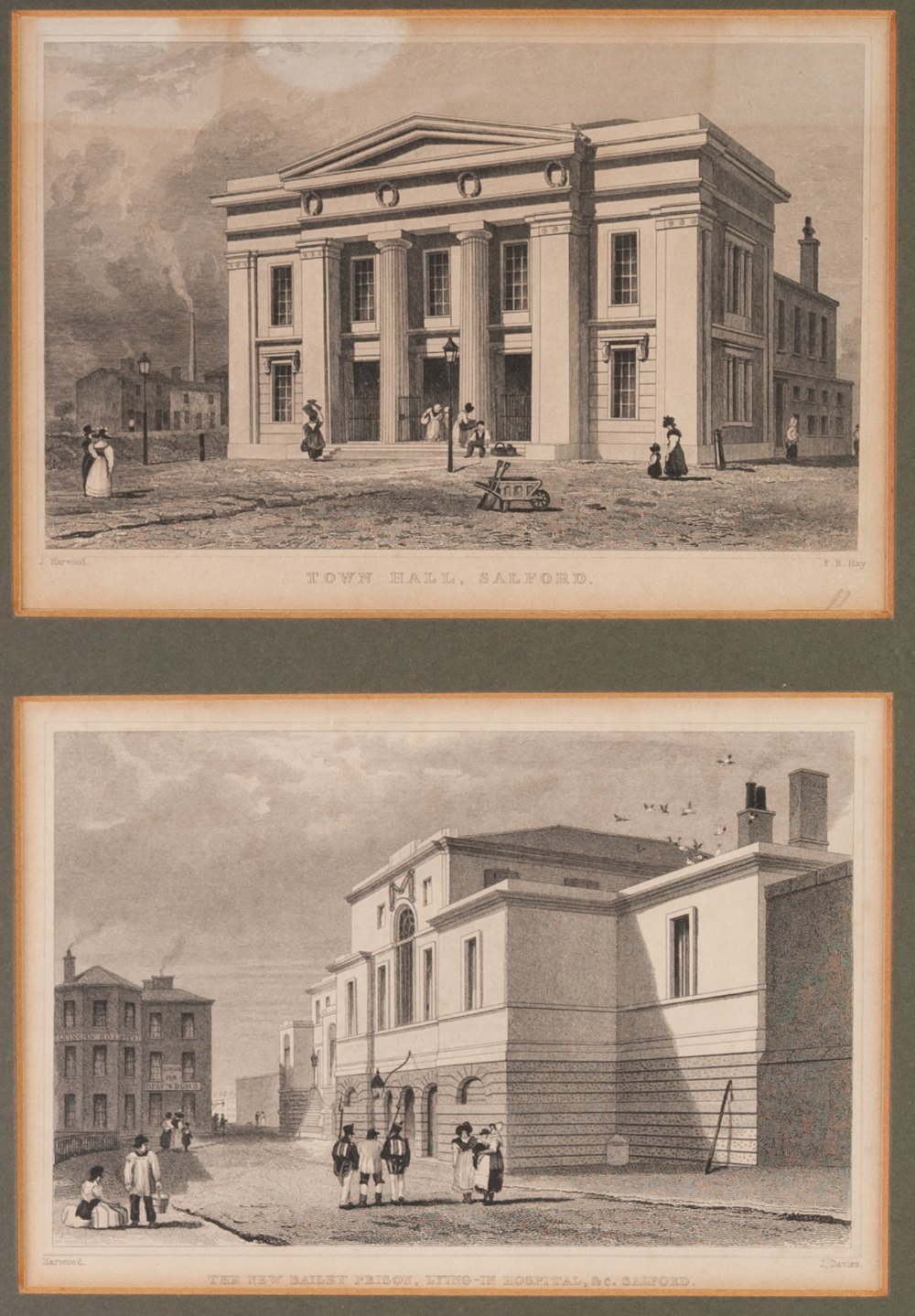 SIX SMALL 19th CENTURY ENGRAVED PRINTS OF MANCHESTER BUILDINGS, in three frames, also THREE - Image 5 of 5