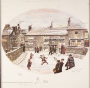 FRANCES LENNON PAIR OF ARTIST SIGNED LIMITED EDITION COLOUR PRINTS 'Bridge Inn, Hayfield' 'Sunday in