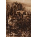 HAROLD STANLEY PERCIVAL (1868-1914) ORIGINAL ETCHING 'Reed-Cutter' 10" x 6 3/4" (25.5cm x 17cm)