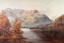 PRUDENCE TURNER (1930 - 2007) OIL PAINTING ON CANVAS Highland landscapes Signed 24" x 36" (61 x 91.