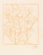 ARISTIDE MAILLOL (French 1861 - 1944) WOODCUT PRINTED IN BRICK RED 'Georgiques' Signed with