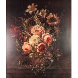 A PAIR OF PRE-WAR REPRODUCTION COLOUR PRINTS AFTER STILL LIFES OF FLOWERS Signed T Burger In