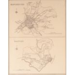 'PLAN OF THE MANCHESTER SHIP CANAL' A FACSIMILE PRINT IN GLAZED FRAME, ALSO J. RAPKIN HAND