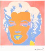 ANDY WARHOL (AMERICAN 1928 - 1987) COLOURED LITHOGRAPHIC PRINT ON ARCHES PAPER 'Marilyn Monroe'