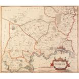 ANTIQUE HAND COLOURED MAP OF MIDDLESEX BY ROBERT MORDEN, 14 ½" x 17" (36.8cm x 43.2cm), tightly