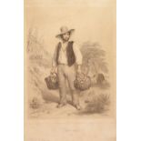 F. GRENIER SET OF FIVE TINTED BOOKPLATE PRINTS Rural figure studies, numbered 10" x 8" (25.4cm x