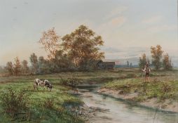 F. JAROS (Continental early Twentieth Century) WATERCOLOURS, A PAIR Landscapes each signed and dated