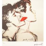 ANDY WARHOL (AMERICAN 1928 - 1987) COLOURED LITHGRAPHIC PRINT ON ARCHES PAPER 'Querelle' movie