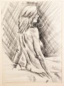 GILLIAN WHITEHEAD (TWENTIETH CENTURY) CHARCOAL ON PAPER Female nude Signed 15 ½" x 11 ¾" (39.4cm x