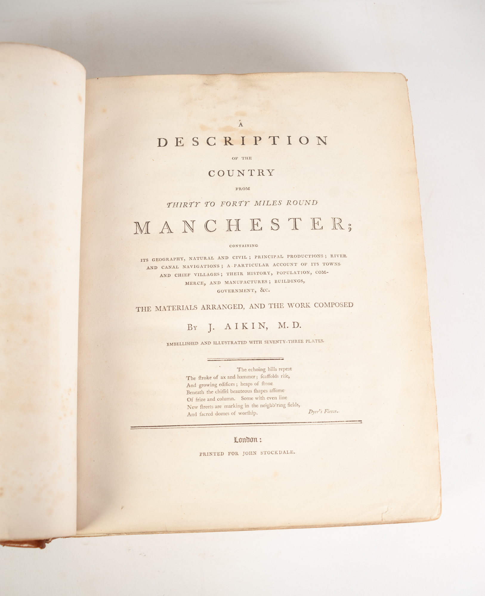 J. AIKIN. A Description of the Country from thirty to forty miles round Manchester. Printed for John - Image 2 of 4