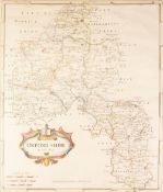 ANTIQUE HAND COLOURED MAP OF THE COUNTY PALATINE OF OXFORDSHIRE BY ROBERT MORDEN, 17" x 14 ½" (43.