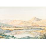 A CONTEMPORARY SCOTTISH HIGHLAND WATERCOLOUR Indistinctly signed 12" x 17" (30.5cm x 43cm) AND EIGHT