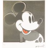 ANDY WARHOL (American 1928 - 1987) COLOURED LITHOGRAPHIC PRINT ON ARCHES PAPER 'Mickey Mouse' Signed