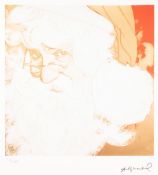 ANDY WARHOL (AMERICAN 1928 - 1987) COLOURED LITHGRAPHIC PRINT ON ARCHES PAPER 'Father Christmas'